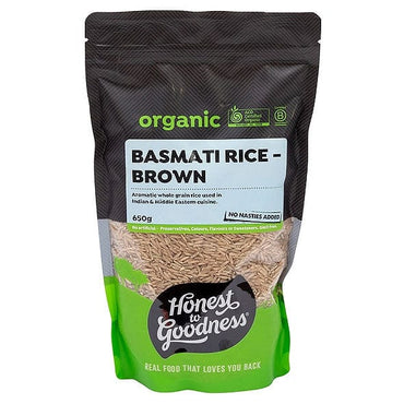 Honest to Goodness Organic Basmati Rice Brown 650g